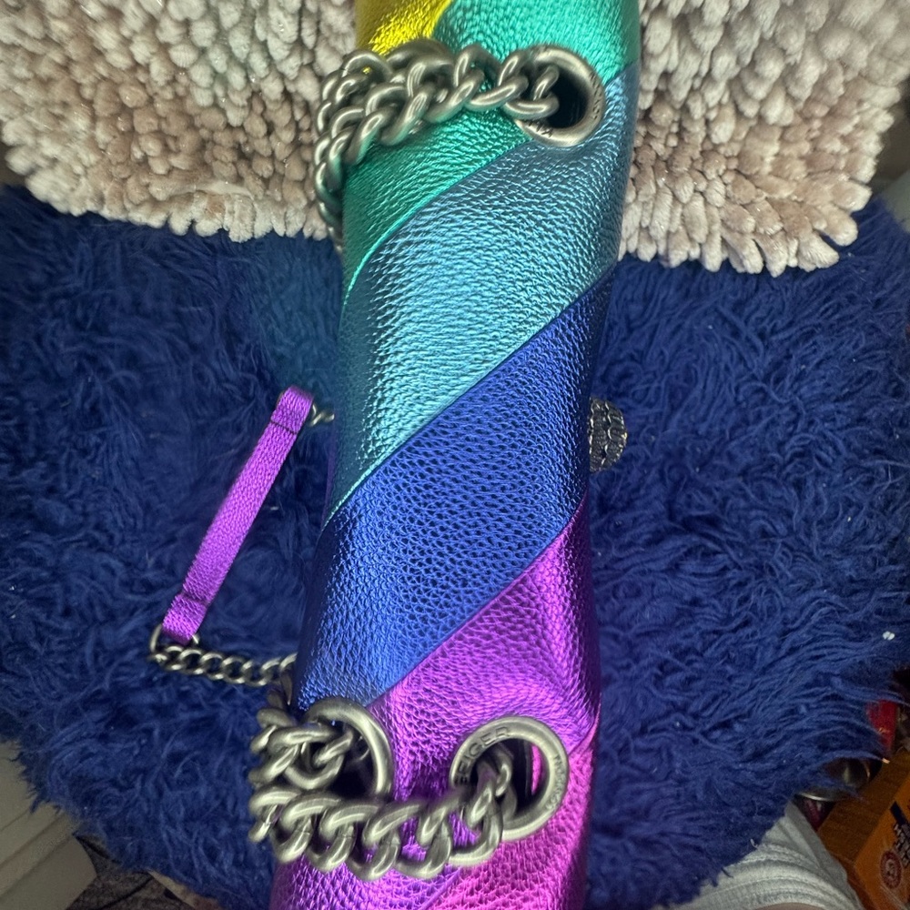 NWT Kurt Geiger London Leather Kensington metallic multicolor purse - Picture 7 of 16